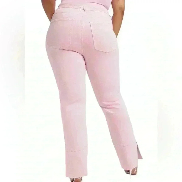 Good American Good Boy Straight Jeans In MineralRoseQuar Pink Size 6/28 - Picture 8 of 13